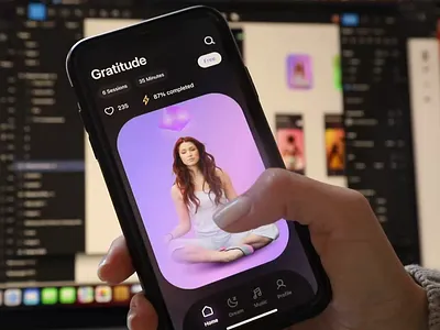 Mobile App Design Concept cards meditation price video yoga