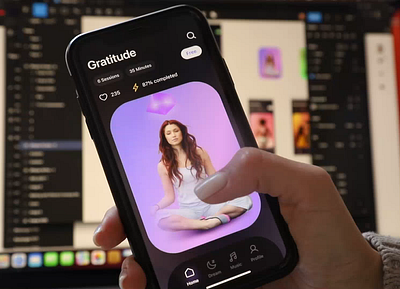 Mobile App Design Concept cards meditation price video yoga