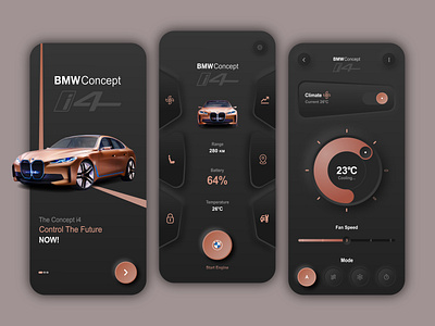 BMW Mobile App Concept UI app design graphic design logo ui ux