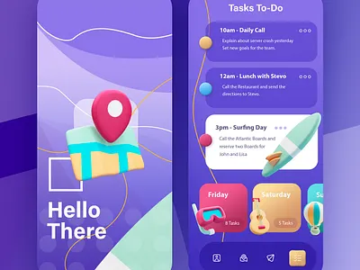 Task App 3d app task ui
