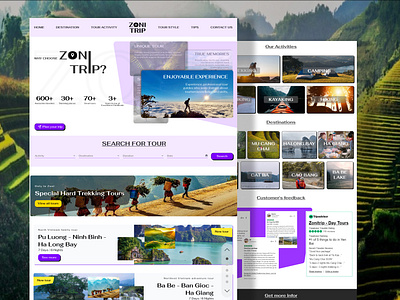 Landing page - Zoni Trip - Trekking Tour Service branding design graphic design logo ui ux