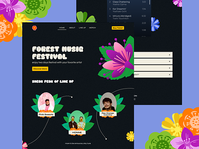 Forest Music Festival - UI Design Concept flower forest music festival ui ui design web design website