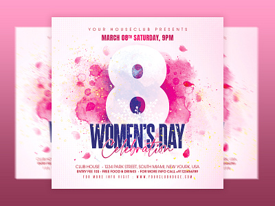 Women's Day Flyer club club flyer dj event facebook flyer design flyer template holiday holidays instagram ladies night ladiesnight logo mothers day party social media post women day womens day