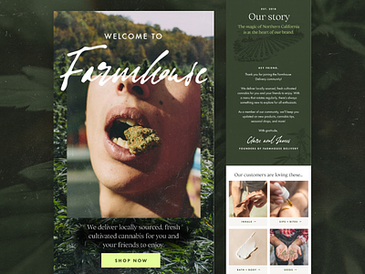 Farmhouse Delivery – Cannabis Email Design cannabis email email design email newsletter email template emails green klaviyo mailchimp newsletter texture weed