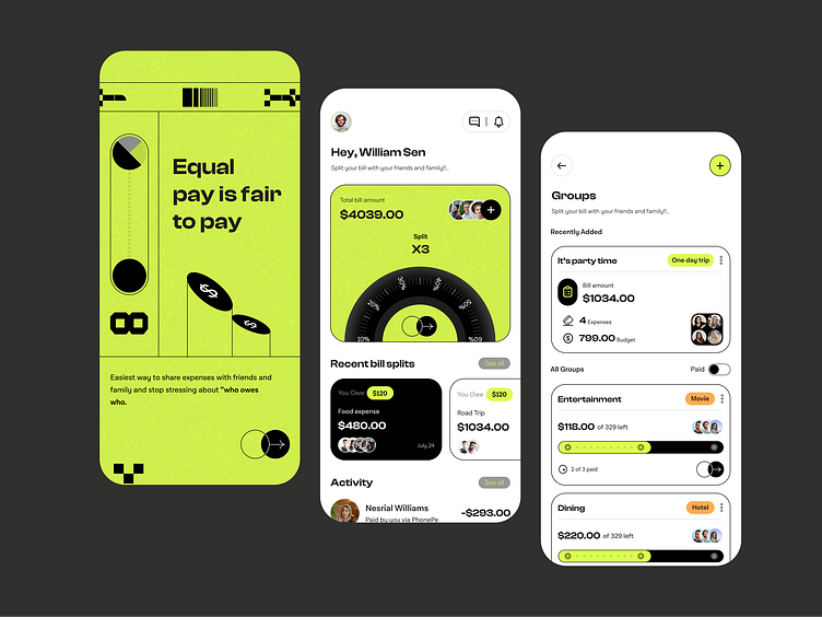 Bill Splitting App Ui By Bareen Parvez On Dribbble