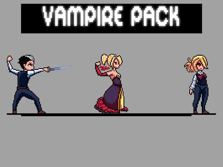 Free Vampire Pixel Art Sprite Sheets by 2D Game Assets on Dribbble
