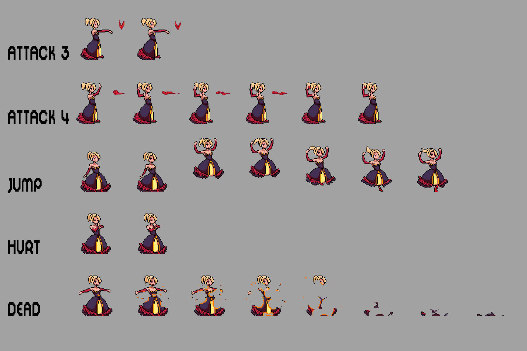 Free Vampire Pixel Art Sprite Sheets by 2D Game Assets on Dribbble
