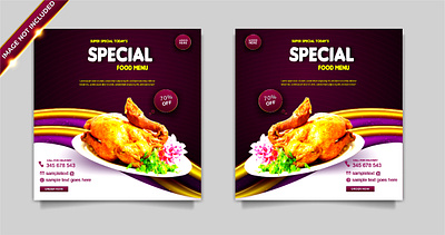 Luxury food social media promotion instagram post template restaurant