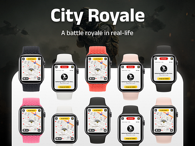 City Royale - Battle Royale for Apple Watch app design apple watch battle royale design game mobile game multiplayer game ui ux videogame