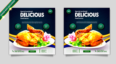 Luxury food social media promotion post template flyer