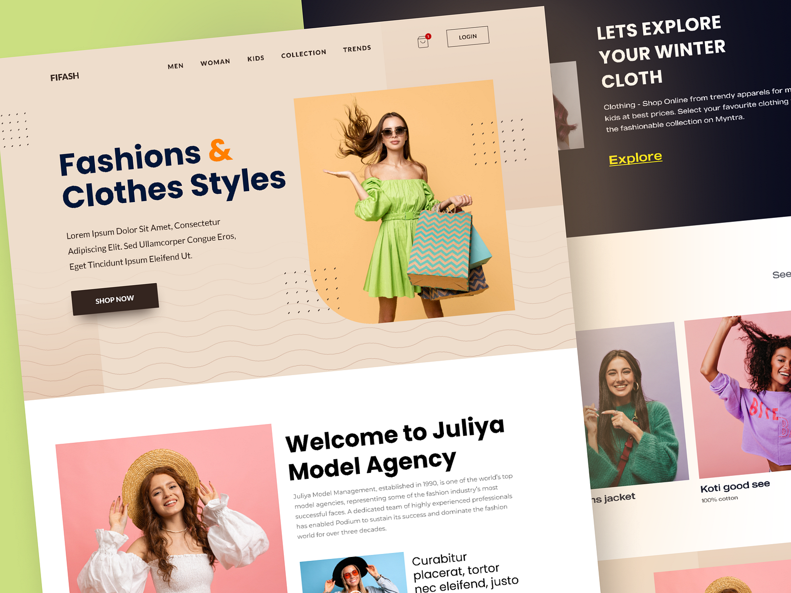 ClothWear - Fashion Landing Page by Elina on Dribbble