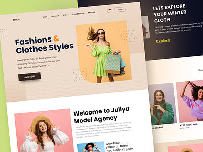 ClothWear - Fashion Landing Page apparel brand clothes dribble trend ecommerce fashion app fashion blogger figma mockup hoodiemockup landing page lookbook menswear motion graphics online shopping outfits psd mockup style swag trend winter