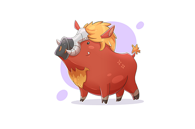 the Sore Boar familiar 🐗 art boar character crossworlds cute design digital familiar gamecharacter illustration kawaii nnk procreate
