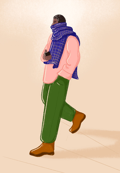 Man in Scarf character illustration man person procreate scarf sketch