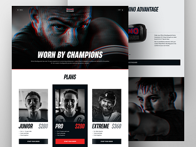 Sports mouthguard workshop website 3d animation boxing cap design figma motion graphics sports ui ux webdesign