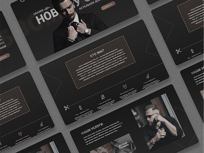 Landing page UX/UI design barber barbershop dark theme design landing landing page men site ui ux web design