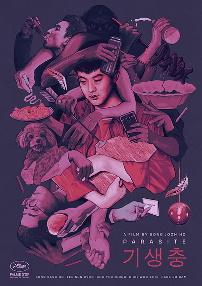 Parasite alternative movie poster digital drawing film illustration movie movie art portrait poster poster art