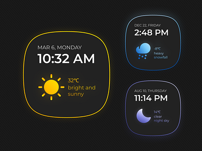 Squircle watch faces: Weather edition apple applewatch clock design figma gradient ui uidesign watch watchface weather