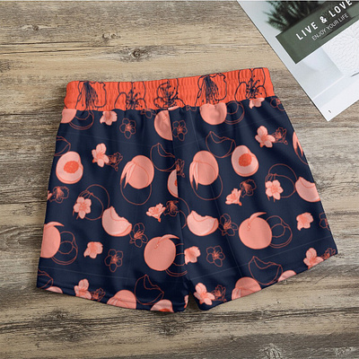Peachy - Women's Shorts clothing modern pattern peaches textile design