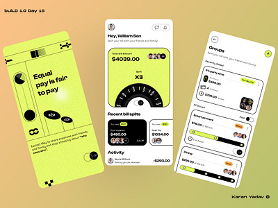 Split your bill App Design build design designdrug figma ui design watchmegrow
