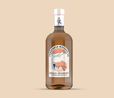 Pecan Whiskey Label Design branding design illustration label design logo packaging