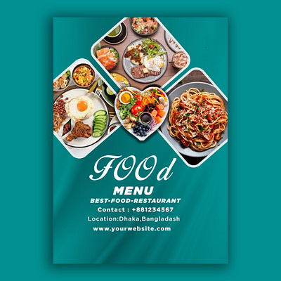 Food Menu poster design in photoshop 3d branding graphic design logo