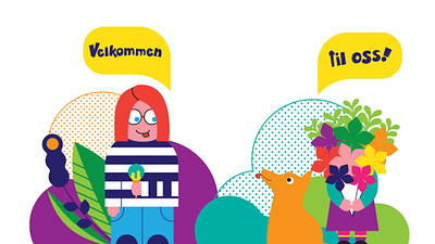 Barnas Språksenter branding children colourful design funny geometric graphic design illustration people ux design vector
