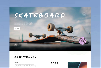 Landing page prototype animation clean figma landing page minimal motion prototype skateboard skating sport ui web webdesign