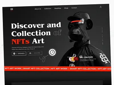 NFT Marketplace Landing - Web Header binance bitcoin blockchain branding creative cryptoart cryptocurrency design landing marketplace metamask metaverse minimal nft nft marketplace ui uidesign ux web design web3.0