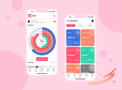 Health & Meals Tracking App app design fitness health mobile app design tracking app ui ui design ux ux ui