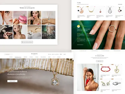 Danfil new homepage v2 clean design diamond earings eshop jewellery jewelry landing page microsite responsive ring website