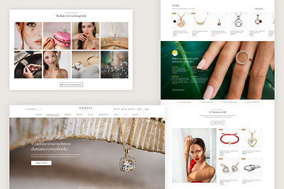Danfil new homepage v2 clean design diamond earings eshop jewellery jewelry landing page microsite responsive ring website