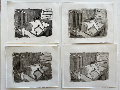 Odd Bed copper etching etching print