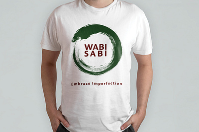 T shirt with Wabi Sabi logo branding graphic design logo