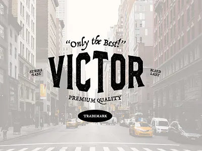 Victor NYC apparel badge branding emblem graphic design logo patch textured