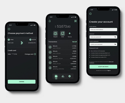 Bitcoin app bank app branding design finance graphic design mobile app mobileapp music app ui ui design uiux ux webdesign