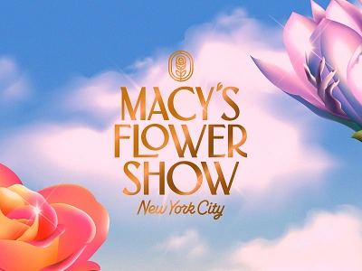 Macy's Flower Show badge branding event fashion flower illustration lettering lockup logo macys modern new york nyc script show typography