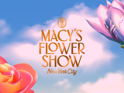 Macy's Flower Show badge branding event fashion flower illustration lettering lockup logo macys modern new york nyc script show typography