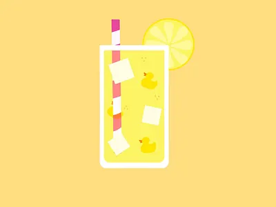 Duck Lemonade Sticker design drink duck flat illustration lemon lemonade rubber duck sticker vector