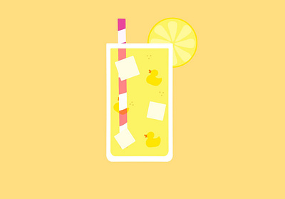 Duck Lemonade Sticker design drink duck flat illustration lemon lemonade rubber duck sticker vector