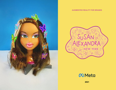 Augmented Reality try-on for Susan Alexandra 3d app ar art augmented reality bratz clips design fashion filter hair instagram kristina vilyams meta new york spark susan alexandra ui ux xr