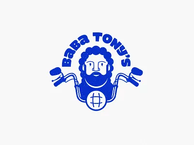 Baba Tony's Pizza africa avatar beard brand brand logo branding curly hair harley davidson icon illustration line icon logo logo design logo maker motorbike pizza pizzeria zimbabwe zimbo