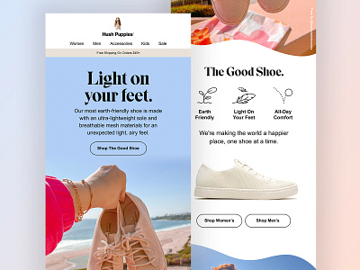 Hush Puppies 'Good Shoe' Email Design design digital ecommerce email influencer marketing retail shoe sneaker web