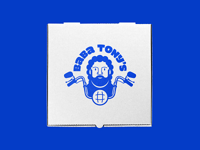 Baba Tony's Pizza Box africa beard brand brand logo branding food lover foodie harley davidson illustration line art logo logo maker motorbike packaging pizza pizza box pizzeria take outs zimbabwe zimbo