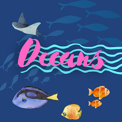 Oceans- kids book illustrations app branding design graphic design illustration logo typography ui ux vector