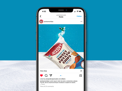 Chips Snowboarding Social Media Design food snack social media design sweet