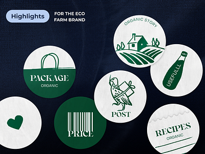 Organic store | Highlights | Instagram brand branding design graphic design highlights illust illustration instagram logo modern store web design