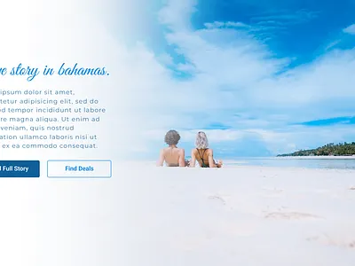 Hero section Love story in Bahamas soft crop design typography ui ux web design web development