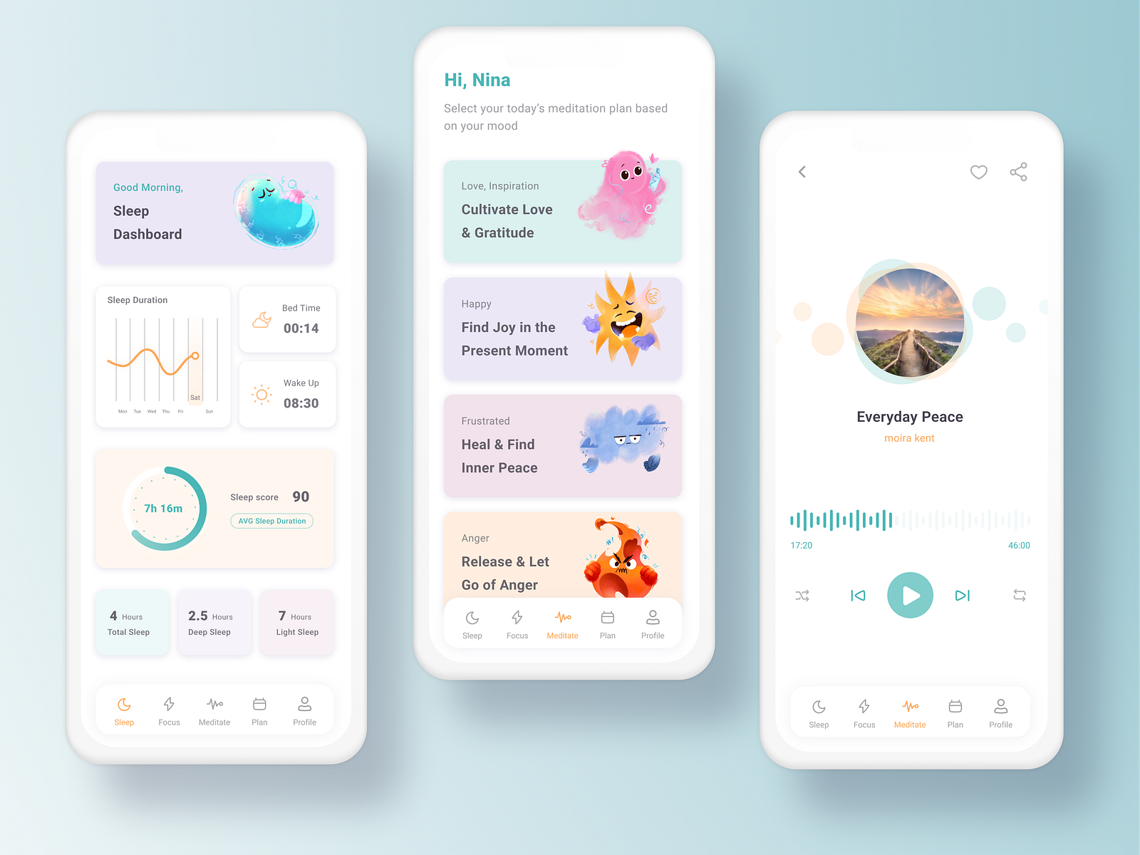 "Zen Zone" Meditation Mobile Application by Reyhan Andazh on Dribbble