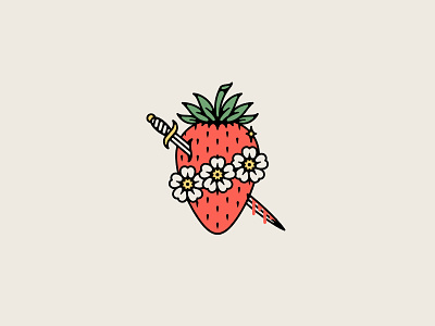 Strawberry design dooom heart illustration merch rad strawberry strawbs tattoo tattooidea